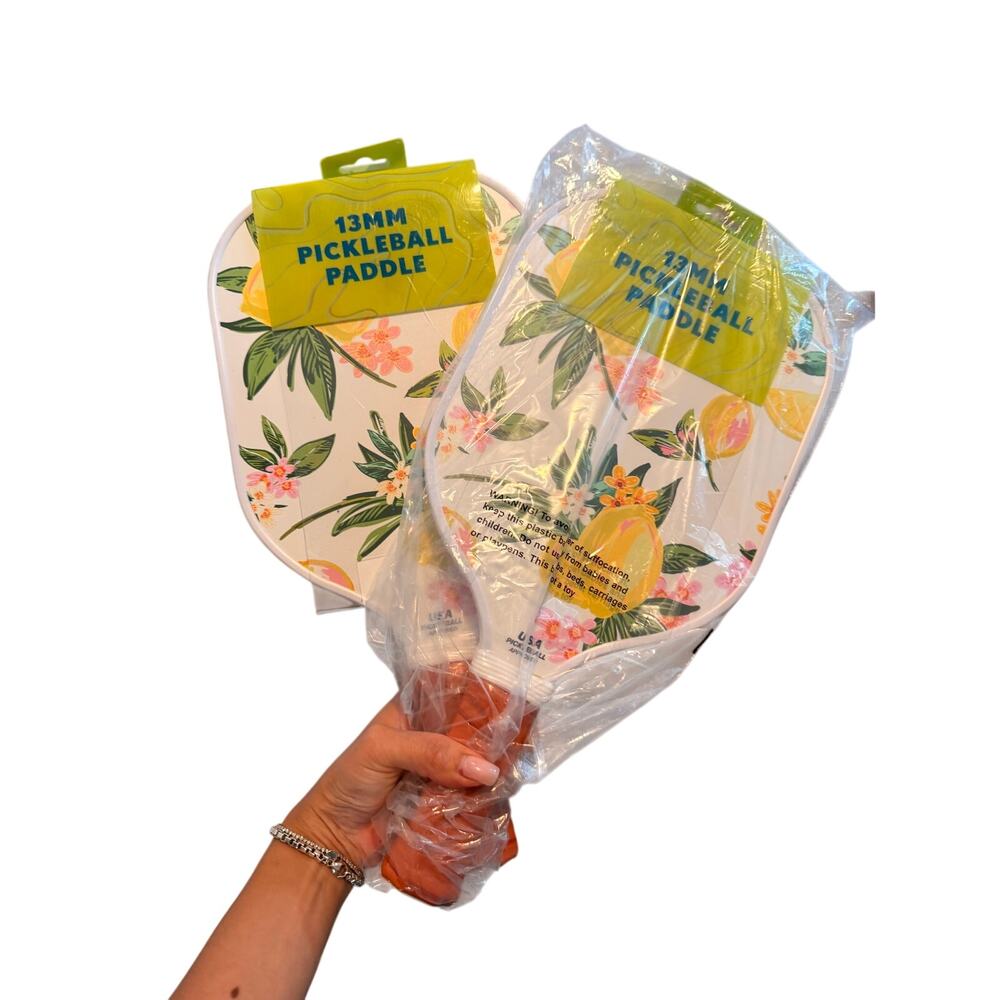 USA Pickleball Approved Floral Lemonand Striped Paddle Bundle